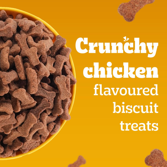 Pedigree Biscrok Biscuits (Above 4 Months) Dog Treats, Chicken Flavour, 900 g, Source of Calcium, Goodness of 15% Protein
