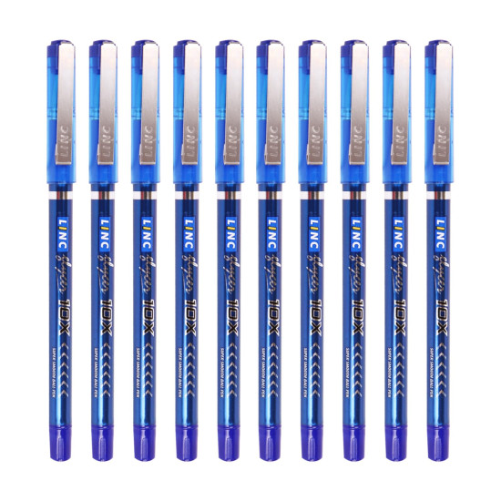 Linc Glycer 0.6mm 10X Ball Pen | Blue Ink | Pack of 10 Pens