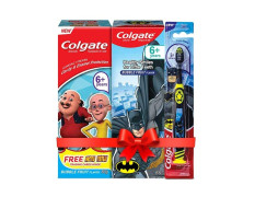 Colgate Kids Oral Care Variety Pack (for 6+ Years) – Motu-Patlu and Batman (Bubble Fruit) Toothpaste, 80g each with Batman Toothbrush, 1pc