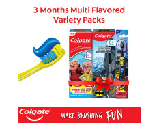 Colgate Kids Oral Care Variety Pack (for 6+ Years) – Motu-Patlu and Batman (Bubble Fruit) Toothpaste, 80g each with Batman Toothbrush, 1pc