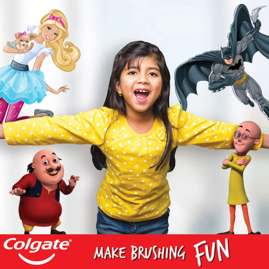 Colgate Kids Oral Care Variety Pack (for 6+ Years) – Motu-Patlu and Batman (Bubble Fruit) Toothpaste, 80g each with Batman Toothbrush, 1pc