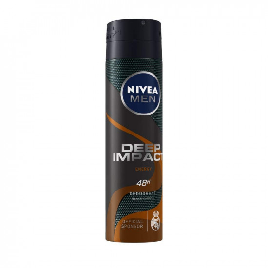 NIVEA MEN Deep Impact Energy Deodorant 150ml | With Black Carbon | 48 Hour Freshness