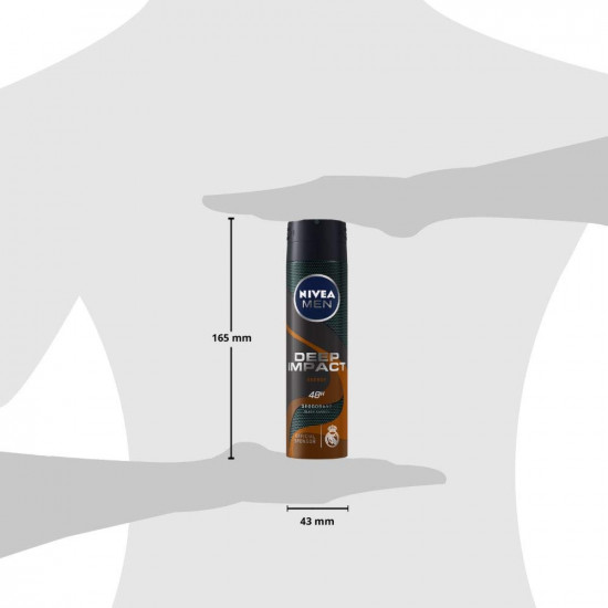 NIVEA MEN Deep Impact Energy Deodorant 150ml | With Black Carbon | 48 Hour Freshness