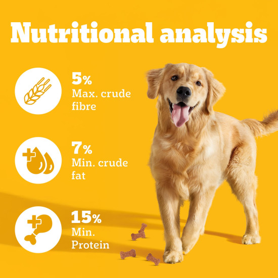 Pedigree Biscrok Biscuits (Above 4 Months) Dog Treats, Chicken with Milk Flavour, 500 g, Source of Calcium, Goodness of 15% Protein