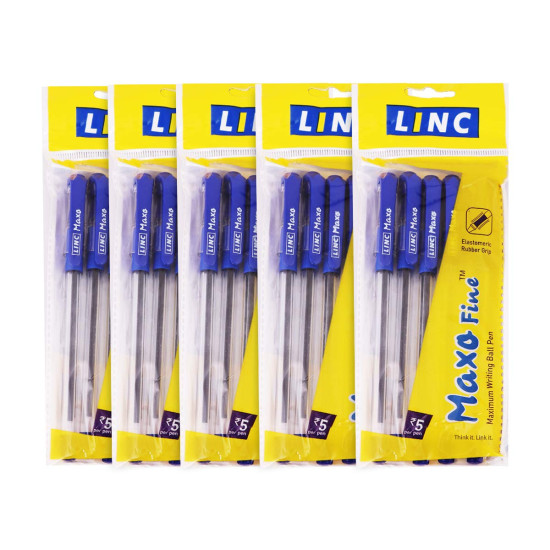 Linc Maxo Fine 0.7 mm Ball Pen | Blue Ink | Pack of 25