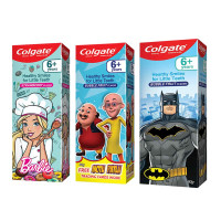 Colgate Kids Oral Care Variety Pack (for 6+ Years) – Motu-Patlu, Batman (Bubble Fruit) & Barbie (Strawberry) Toothpastes, 80g each