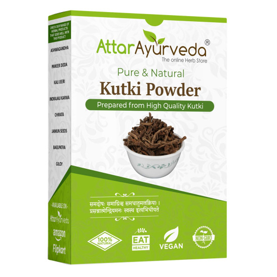 Attar Ayurveda Kutki Powder 100 gm - For Liver support, Detox, Blood sugar management | 100% Pure and Natural