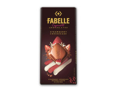 Fabelle Strawberry Cheesecake, Luxury Milk Chocolate Centre Filled Bar with Strawberry and Cheese Mousse, 131 g