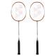 YONEX ZR 100 Light Aluminium Badminton Racquet with Full Cover, (Orange, Made in India) Set of 2