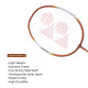 YONEX ZR 100 Light Aluminium Badminton Racquet with Full Cover, (Orange, Made in India) Set of 2