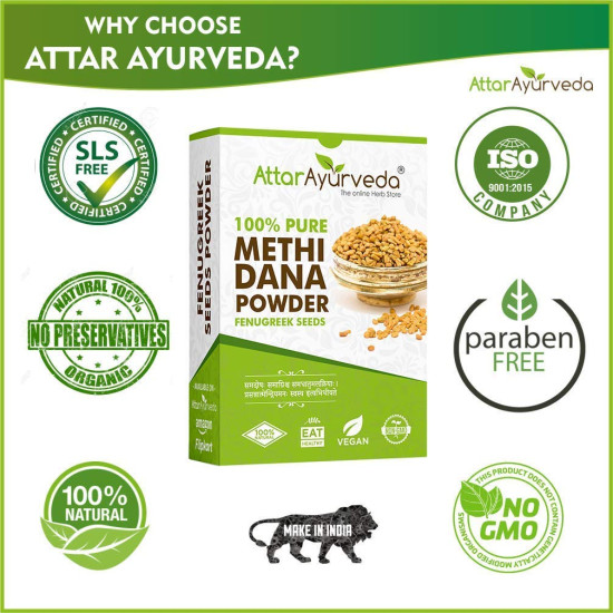Attar Ayurveda Methi Seed Powder For Hair Growth - 200 g | Fenugreek Powder