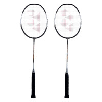 YONEX ZR 100 Light Aluminium Badminton Racquet with Full Cover (Black/Black) Set of 2