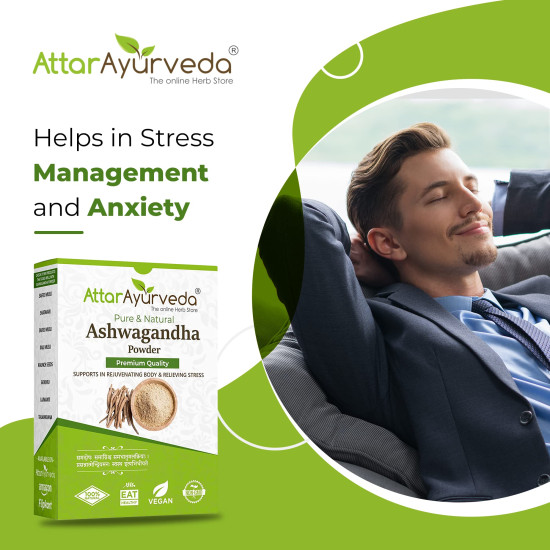 Attar Ayurveda Ashwagandha powder (250g) | Withania Somnifera | Helps fight anxiety and Stress and Improving vigor and vitality