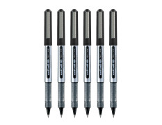 uni-ball Eye UB150 0.5mm Roller Ball Pen | Black Ink, Pack of 6
