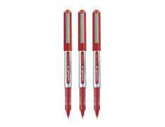 uni-ball Eye UB150 0.5mm Roller Ball Pen | Red Ink, Pack of 3
