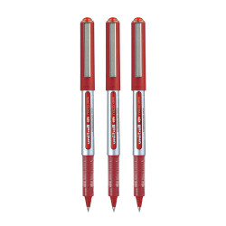 uni-ball Eye UB150 0.5mm Roller Ball Pen | Red Ink, Pack of 3