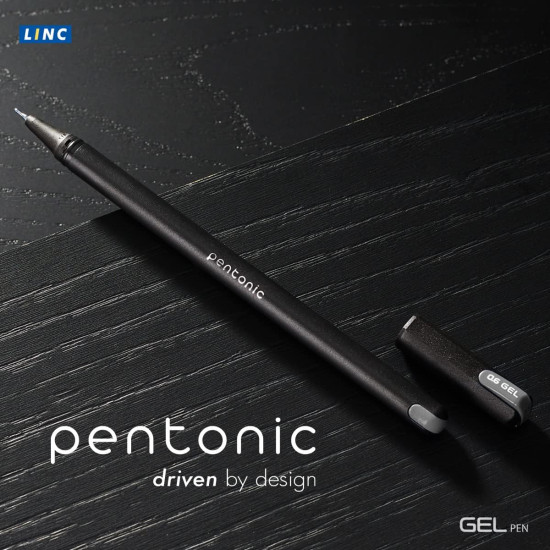 Pentonic 0.6 mm Gel Pen Blister Pack | Black Body | Black Ink | Set of 10