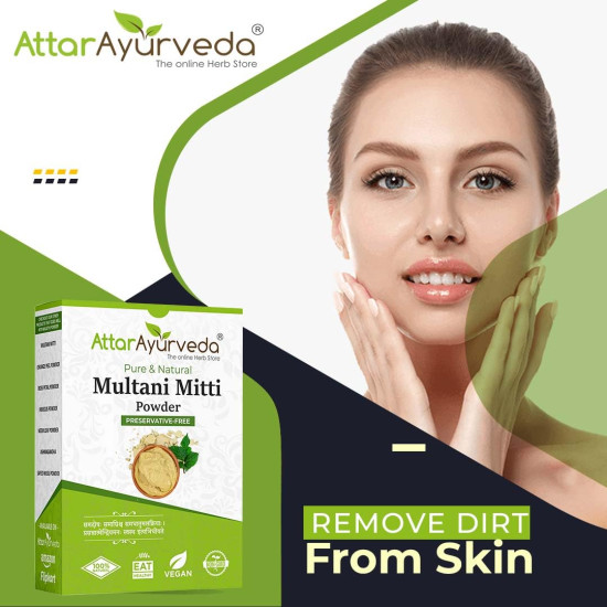 Attar Ayurveda Multani Mitti (Fuller Earth) Powder for face and hair pack - 200g