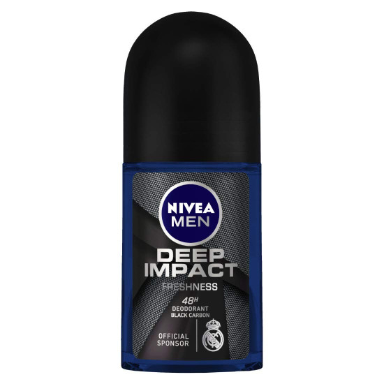 Nivea Deodorant Roll On for Men, Deep Impact Freshness, 50ml and Deodorant Roll On for Men, Silver Protect, 50ml