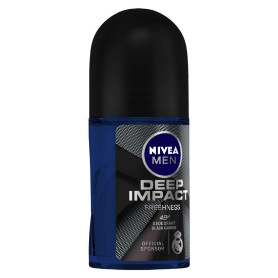 Nivea Deodorant Roll On for Men, Deep Impact Freshness, 50ml and Deodorant Roll On for Men, Silver Protect, 50ml