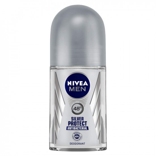 Nivea Deodorant Roll On for Men, Deep Impact Freshness, 50ml and Deodorant Roll On for Men, Silver Protect, 50ml