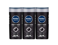 Nivea Men Active Clean Shower Gel, 250ml (Pack of 3)