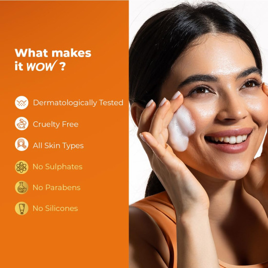 WOW Skin Science Brightening Vitamin C & Niacinamide Face Wash | For Brighter Glow | Paraben & Sulphates Free | Face Wash for Women & Men | 100 ml