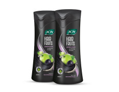 Joy Shining Black Hair Shampoo with Amla & Black Grapes (340ml x 2) | Controls Hair Fall & Stimulates Hair Growth | Paraben Free | For Men & Women