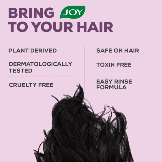 Joy Shining Black Hair Shampoo with Amla & Black Grapes (340ml x 2) | Controls Hair Fall & Stimulates Hair Growth | Paraben Free | For Men & Women