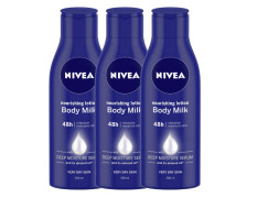 Nivea Nourishing Lotion Body Milk, 200ml (Pack of 3), Dry Skin
