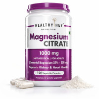 HealthyHey Nutrition Magnesium Citrate-120 Vegetable Capsules