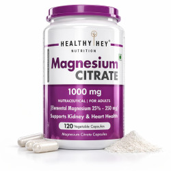HealthyHey Nutrition Magnesium Citrate-120 Vegetable Capsules