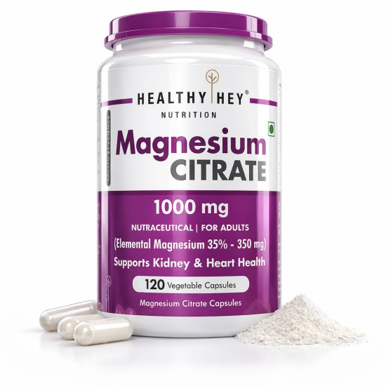 HealthyHey Nutrition Magnesium Citrate-120 Vegetable Capsules