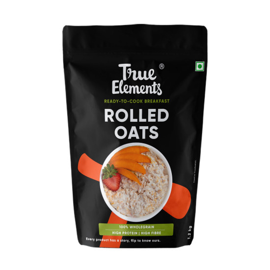 True Elements Rolled Oats 1.2kg - Monthly pack | Wholegrain High Fibre, High protein Oats | Keeps You Fuller Longer | Perfect for overnight oats, smoothies & baking True Elements Rolled Oats 1.2kg - Monthly pack | Wholegrain High Fibre, High protein Oats | Keeps You Fuller Longer | Perfect for overnight oats, smoothies & baking
