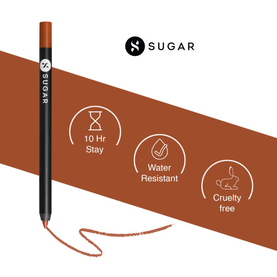 SUGAR Cosmetics Lipping On The Edge Matte Lip Liner | Lasts Upto 10Hrs | Waterproof | 1.2Gm - 02 Wooed By Nude (Peach Nude)