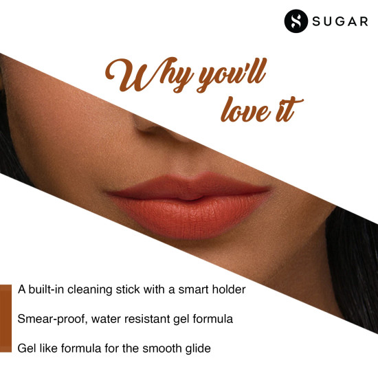 SUGAR Cosmetics Lipping On The Edge Matte Lip Liner | Lasts Upto 10Hrs | Waterproof | 1.2Gm - 02 Wooed By Nude (Peach Nude)