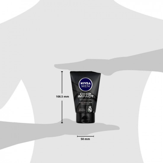 NIVEA Men Deep Impact Intense Clean Face Wash, 100ml (Pack of 3)