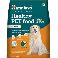 Himalaya Healthy PET Food for Adult Dogs | Meat & Rice | 3kg | Complete & Balanced Nutrition with Mountain Knot Grass, Tree of Heaven & Guduchi