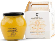 Anveshan A2 Cow Ghee 500 ml | Glass Jar | Bilona Method | Curd-Churned |Pure, Natural & Healthy | Lab Tested.
