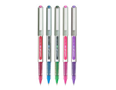 UNI-BALL Eye UB157 0.7mm Roller Ball Pen | Blue, Green, Violet & Wine Red Ink, Pack of 5