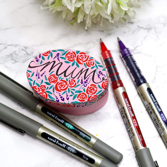 UNI-BALL Eye UB157 0.7mm Roller Ball Pen | Blue, Green, Violet & Wine Red Ink, Pack of 5