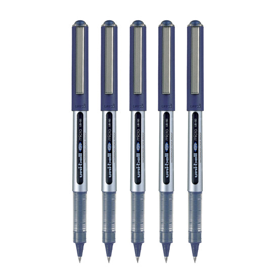 uni-ball Eye UB150 0.5mm Roller Ball Pen | Blue Ink, Pack of 5