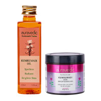 Auravedic Kumkumadi Brightening Gel And Kumkumadi Tailam Kumkumadi Face Oil For Glowing Skin Kumkumadi Gel 100 Gms With Kumkumadi Oil 100 ml Day And Night Combo
