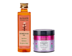 Auravedic Kumkumadi Brightening Gel And Kumkumadi Tailam Kumkumadi Face Oil For Glowing Skin Kumkumadi Gel 100 Gms With Kumkumadi Oil 100 ml Day And Night Combo