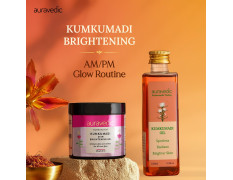Auravedic Kumkumadi Brightening Gel And Kumkumadi Tailam Kumkumadi Face Oil For Glowing Skin Kumkumadi Gel 100 Gms With Kumkumadi Oil 100 ml Day And Night Combo