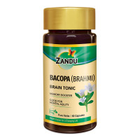 Zandu Bacopa (Brahmi) Capsules: An Age Old Ayurvedic Remedy Made Using Natural Extracts of Brahmi| Helps Improve Focus & Learning- 60 Veg capsules