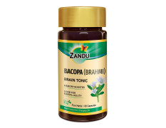Zandu Bacopa (Brahmi) Capsules: An Age Old Ayurvedic Remedy Made Using Natural Extracts of Brahmi| Helps Improve Focus & Learning- 60 Veg capsules