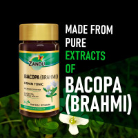 Zandu Bacopa (Brahmi) Capsules: An Age Old Ayurvedic Remedy Made Using Natural Extracts of Brahmi| Helps Improve Focus & Learning- 60 Veg capsules