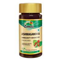 Zandu Ashwagandha 60 Veg Caps | 100% Pure Ashwagandha Root Extract | Scientifically Proven for Stress Relief With 5X Withanolide*| Boosts Immunity & Stamina | Rejuvenates Mind & Body| No Preservatives