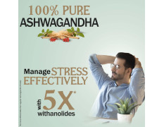 Zandu Ashwagandha 60 Veg Caps | 100% Pure Ashwagandha Root Extract | Scientifically Proven for Stress Relief With 5X Withanolide*| Boosts Immunity & Stamina | Rejuvenates Mind & Body| No Preservatives